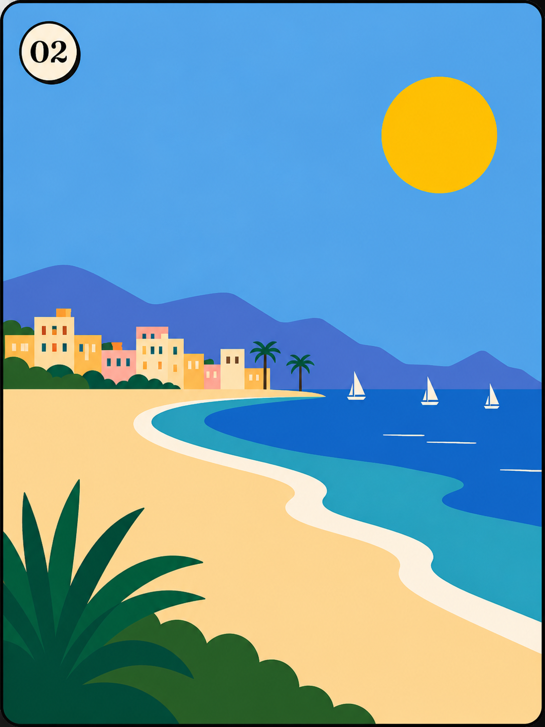 Une plage de Cannes, illustration